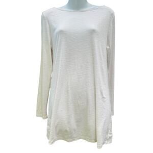 J. Jill Cream Pima Boat-neck Long Sleeve Tunic